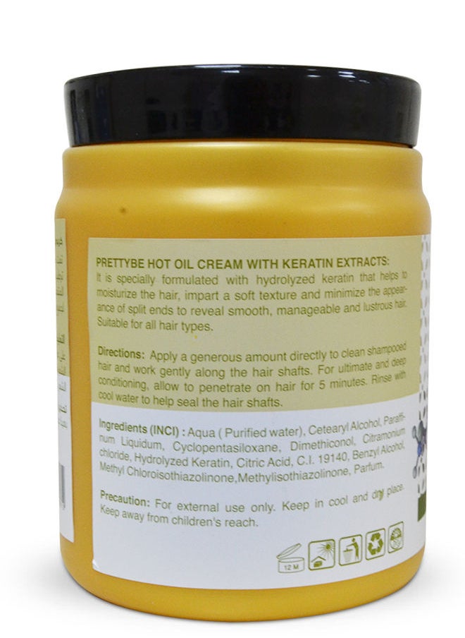 Pretty Be - Hot Oil Hair Cream With Keratin Extracts, Suitable For All Hair Types - 1000ml - Image 1