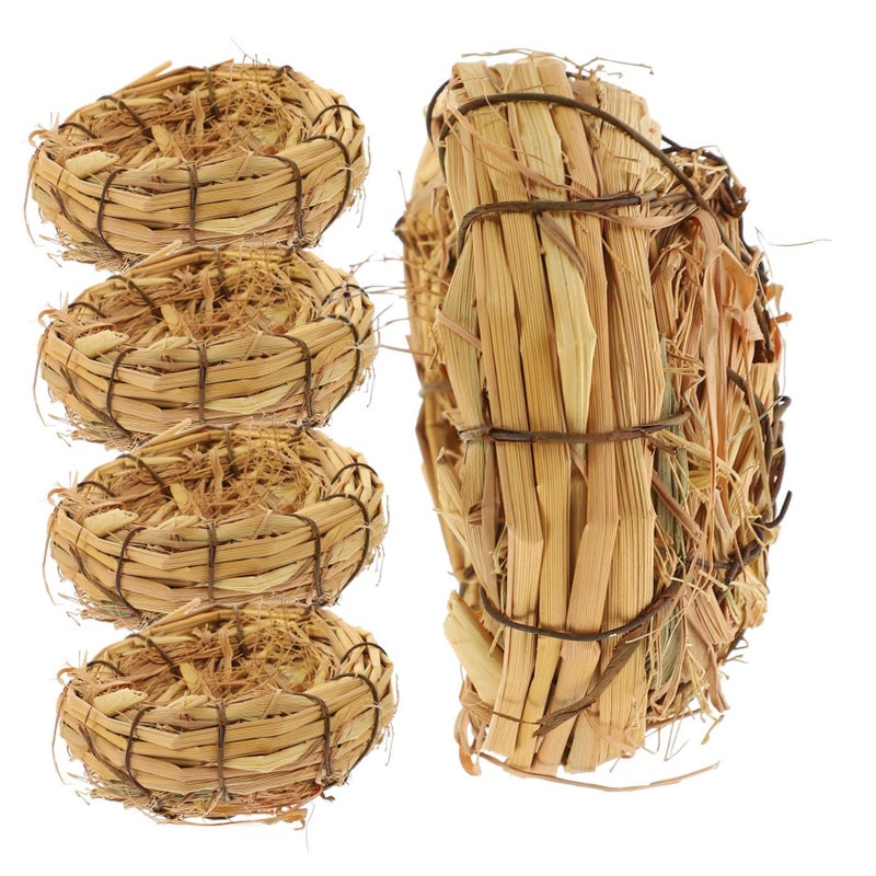Handmade Natural Bird Nest 5pcs for Garden Pet Home Decor - Image 2