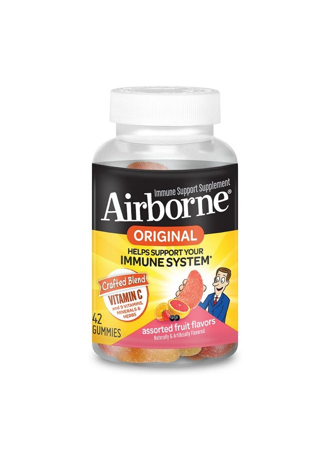 Airborne Vitamin C 750Mg (Per Serving) Assorted Fruit Gummies (42 Count In A Bottle) Gluten Free Immune Support Supplement With Vitamins C E Selenium  - Image 2