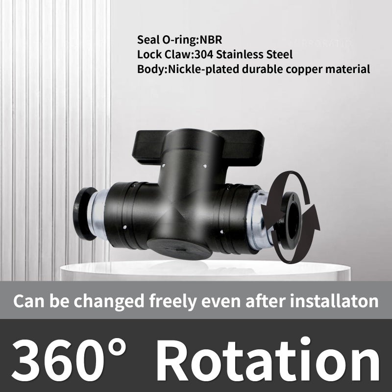 Anhan 12Mm Push To Connect Ball Valve Union Air Flow Control Valve Quick Connect Tube Fittings Pneumatic Valve Air Hose Fittings 5Pack  Black - Image 3