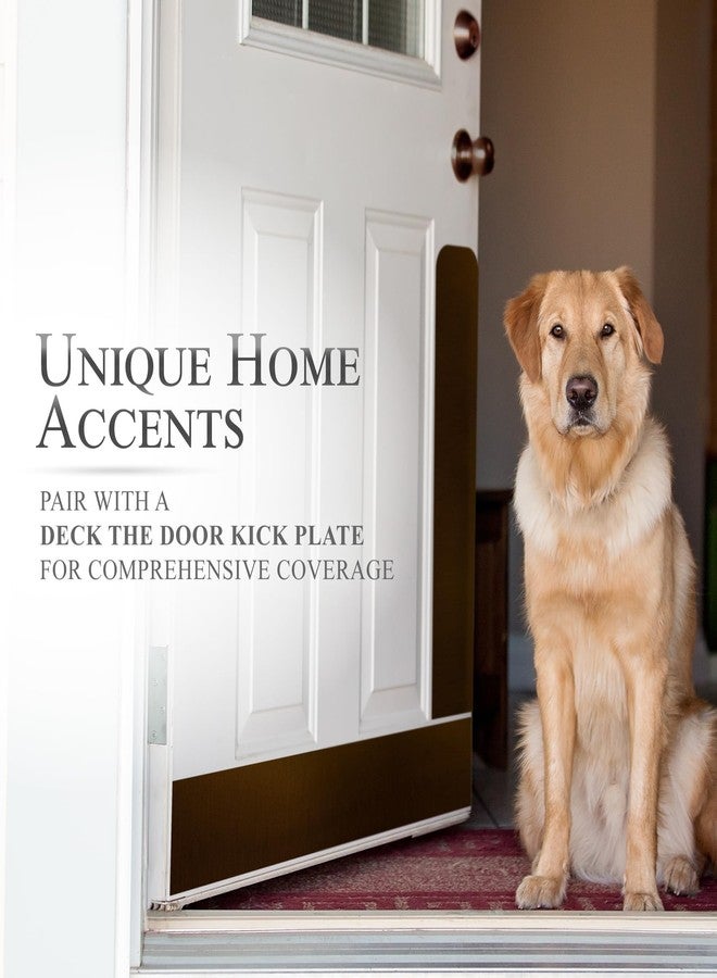Deck the Door Decor Dog Scratch Door Protection Plate - Elegant Anodized Aluminum for All Door Types. Pet-Safe with Polished Edges and Rounded Corners. 3M Adhesive Mount - Satin Nickel 4x22in - Image 3