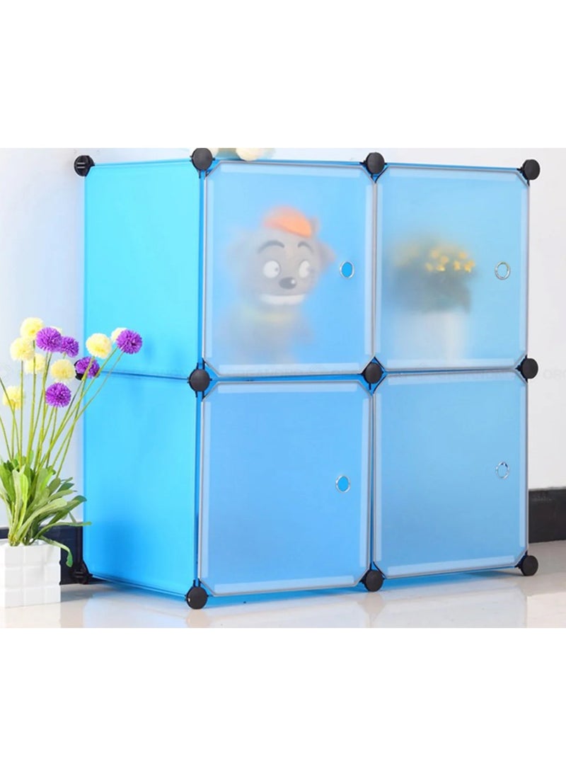 DubaiGallery Folding wardrobe slide wardrobe one room wardrobe portable folding wardrobe cabinet plastic space saving bedroom organizer shelf furniture 4 Cabinet  - Image 1