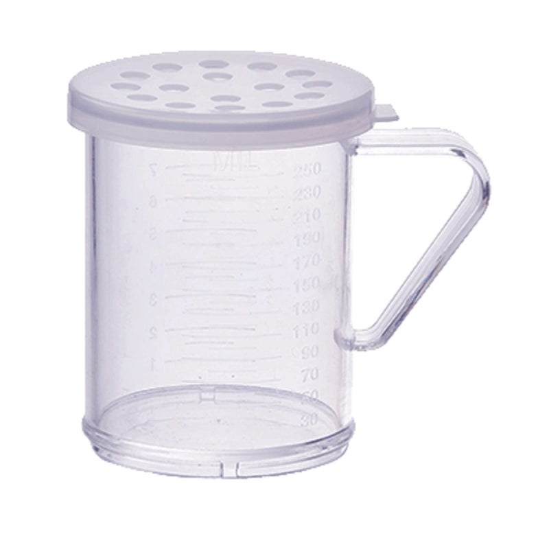 Winco Winco PDG10CXL 10 Oz Plastic Dredge with Clear Snapon Lid Seasoning Sugar Spice Pepper Shaker with Extra Large Holes 