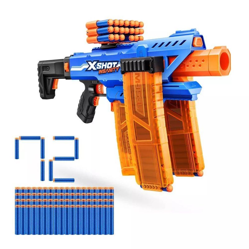 X-Shot Insanity Motorized Clip Mania Blaster with 72 Darts - Image 2