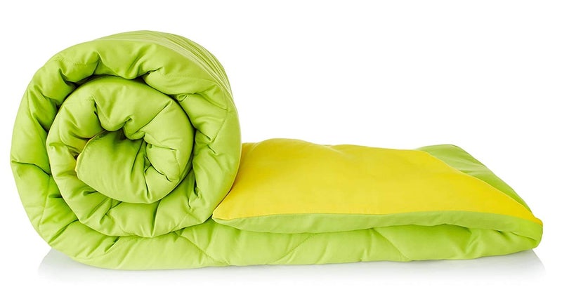 SHOPINGTRADE Microfiber Reversible Comforter, Double 200 GSM (Olive Green and Cheery Yellow, Double) - Image 1