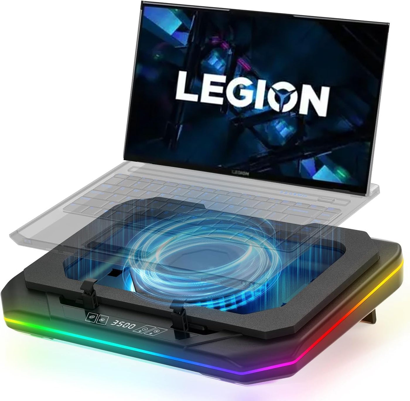 PHAPPY Cooling Pad for Lenovo Legion 9i 7i 5i 5 Pro 7i 5i 5 Legion Slim 5 7 7i Y530 Y730 Y7000 Gaming Laptop,It is Undisputed King of Heat Dissipation with Powerful Turbo Fan Can Fast Cooling,Touch St
