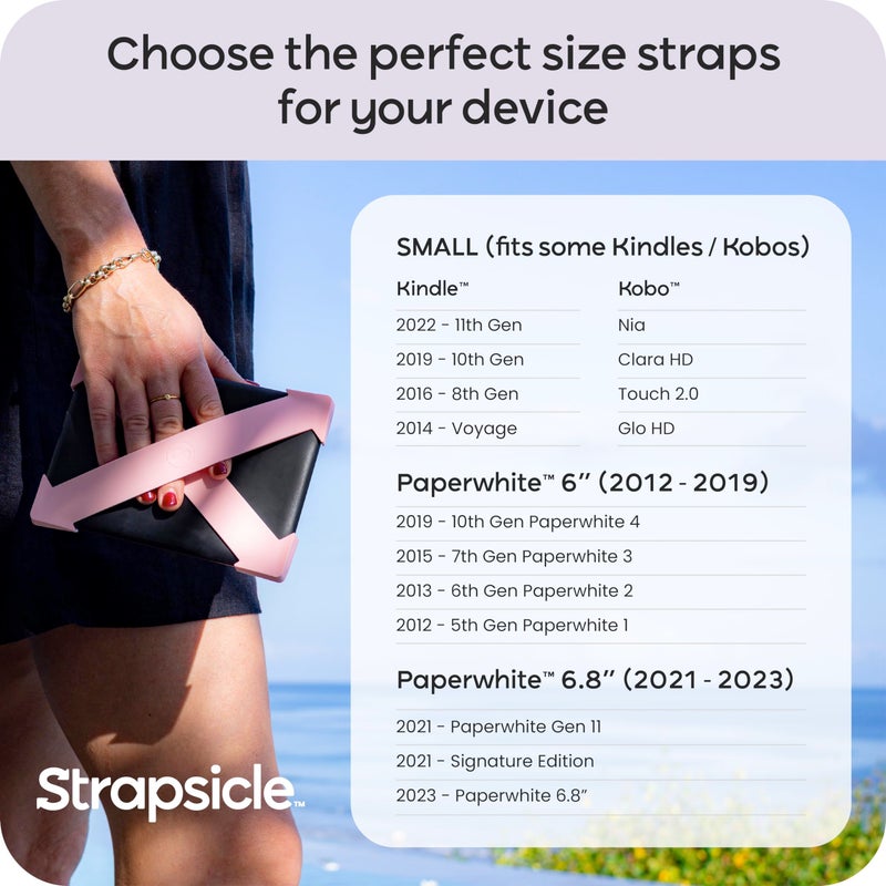 Strapsicle Silicone Hand Strap â€“ Kindle Basic Gen 11 & 12, Kobo Nia â€“ Small â€“ 2-Pack â€“ Black â€“ Comfy Alternative to Case or Cover - Image 3