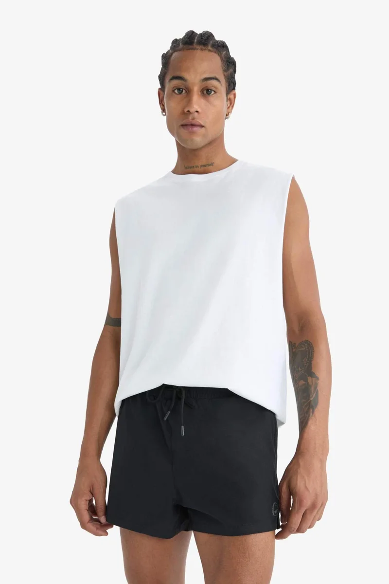 ديفاكتو DeFactoFit Andy Printed Flexible Textured Sports Swim Shorts
