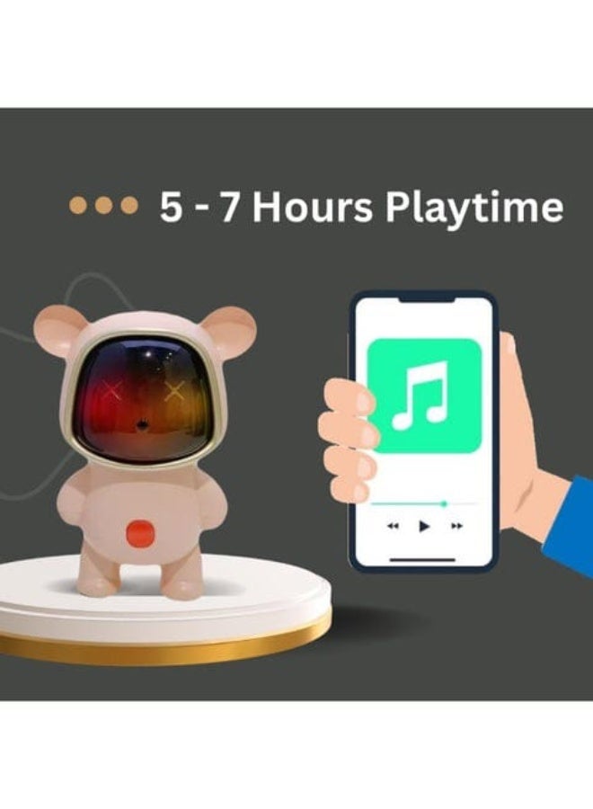 BDT AN152 Mini Wireless Bluetooth Speaker| 5-7Hrs Playtime| Vivid RGB Lights| RGB Sound Effect| Multi-Play Modes BTV5.3/TF Card/Pen Drive & Type-C Charging Port (Pink) - Image 3