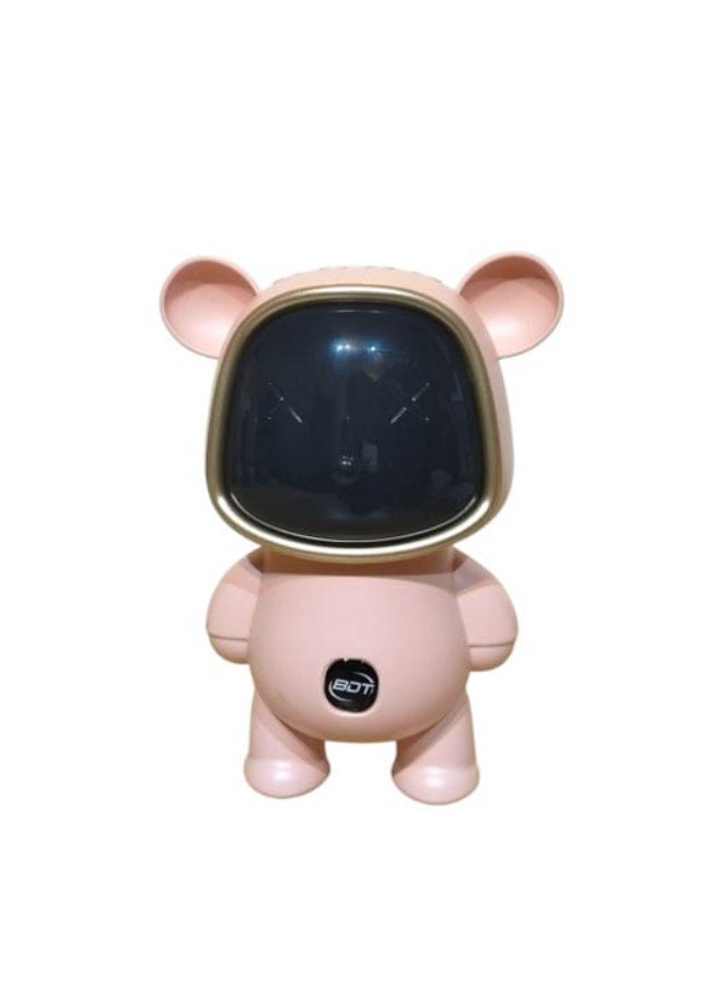 BDT AN152 Mini Wireless Bluetooth Speaker| 5-7Hrs Playtime| Vivid RGB Lights| RGB Sound Effect| Multi-Play Modes BTV5.3/TF Card/Pen Drive & Type-C Charging Port (Pink) - Image 1