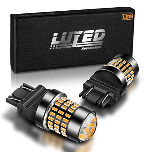 LUYED 3157 LED Bulb Amber Yellow 1800 Lumens Super Bright 3056 3156 3057 4157 LED Bulbs with Projector for Turn Signal Tail Brake Blinker Parking Lights,Pack of 2 - Image 1