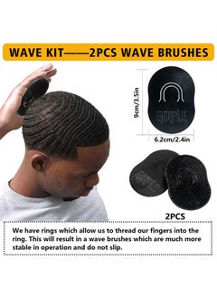 Goiple E Hair Care Kit For Men'S 360 Wave - Pomades For Strong Hold, Easy Wash, Moisture Control, Silky Shine & Training, Curved Brush, Durag Cap Set, Du-Rag, "  - Image 2