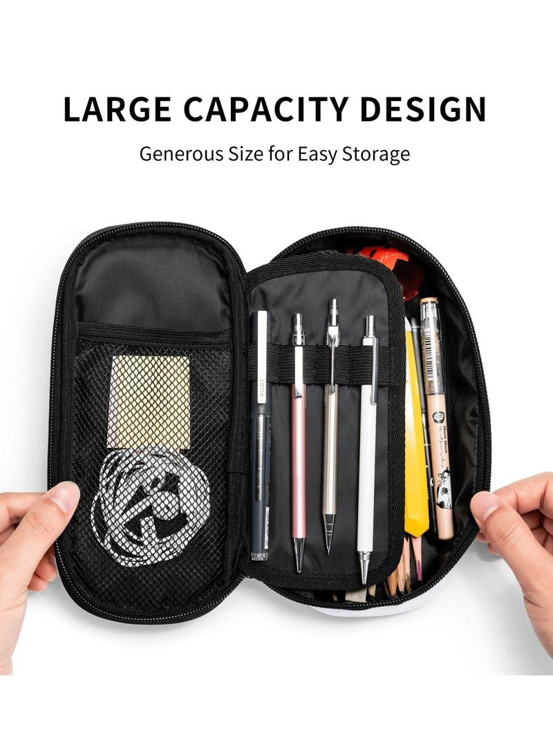 Multifunction Pencil Case-Large Capacity Pencil Bag 2 Compartments Storage Pouch with Zipper School Office Supplies - Image 3