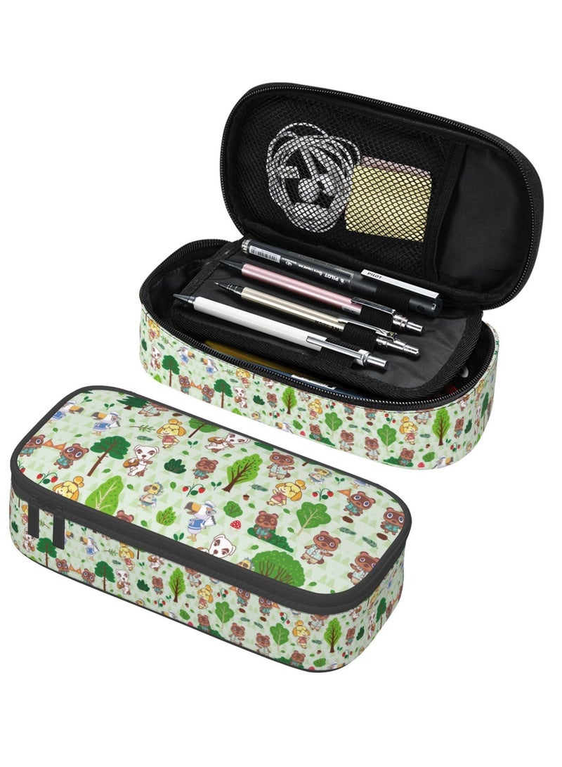 Multifunction Pencil Case-Large Capacity Pencil Bag 2 Compartments Storage Pouch with Zipper School Office Supplies - Image 4