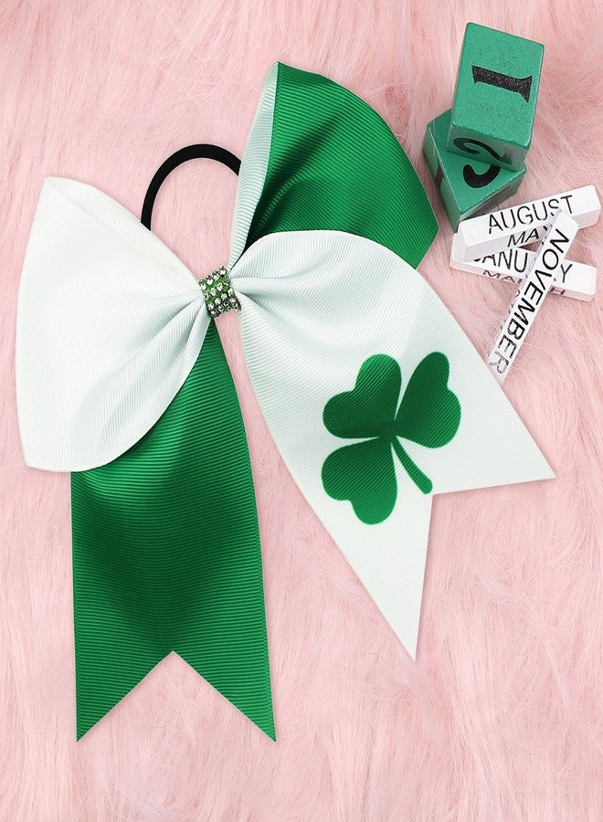 LINYUEARUI St. Patrick's Day Bows Hair Clips Large Cheer Bows Hair Barrettes with Rhinestone Green Shamrock Bowknot Hair Pins Saint Patricks Day Hair Accessories for Women Girls Irish Party Supplies - Image 3