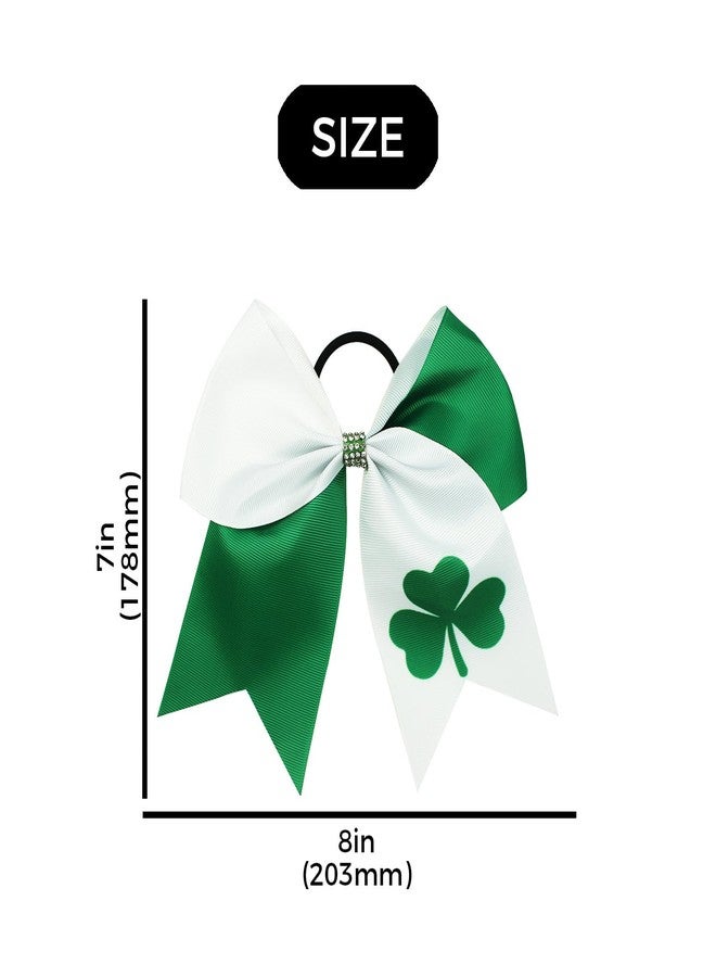 LINYUEARUI St. Patrick's Day Bows Hair Clips Large Cheer Bows Hair Barrettes with Rhinestone Green Shamrock Bowknot Hair Pins Saint Patricks Day Hair Accessories for Women Girls Irish Party Supplies - Image 2