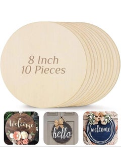 estella Estella 8 Inch 10 Pieces MDF Wood Canvas Circles Round Boards for Art Craft Resin Lippan Mandala Painting Wall Hanging Clock Making Decoration  - Image 1