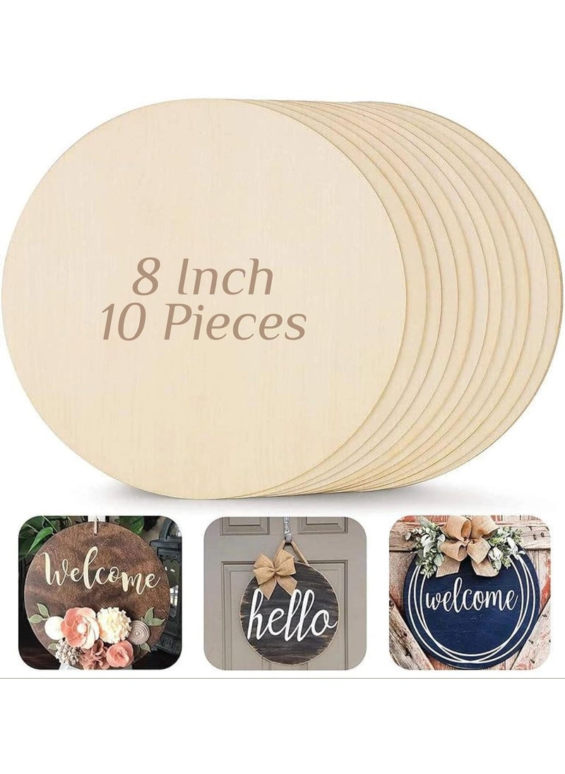 estella Estella 8 Inch 10 Pieces MDF Wood Canvas Circles Round Boards for Art Craft Resin Lippan Mandala Painting Wall Hanging Clock Making Decoration  - Image 1