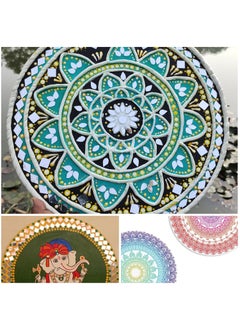 estella Estella 8 Inch 10 Pieces MDF Wood Canvas Circles Round Boards for Art Craft Resin Lippan Mandala Painting Wall Hanging Clock Making Decoration  - Image 3