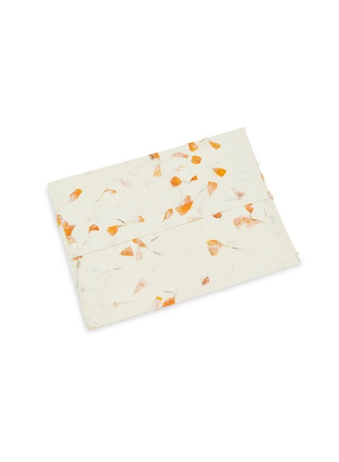 Kathmandu Valley Co. 5X7 Inch Handmade Lokta Paper Envelopes For Wedding Invitations, Announcements, Vintage Envelopes With Pressed Marigold Flower Petals. Made In Nepal. (Pack Of 25)  - Image 2