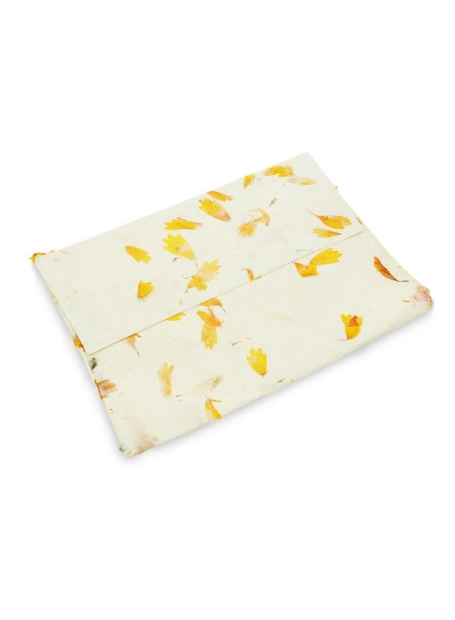 Kathmandu Valley Co. 5X7 Inch Handmade Lokta Paper Envelopes For Wedding Invitations, Announcements, Vintage Envelopes With Pressed Marigold Flower Petals. Made In Nepal. (Pack Of 25)  - Image 4
