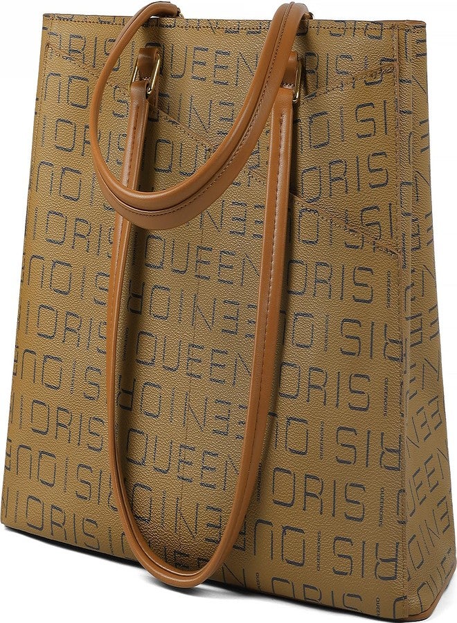 Queenoris Large Work Tote Bag for Women, 15.6 inch Laptop Computer Bag Top Handle Handbag, Teacher Bag Professional Briefcase - Image 1