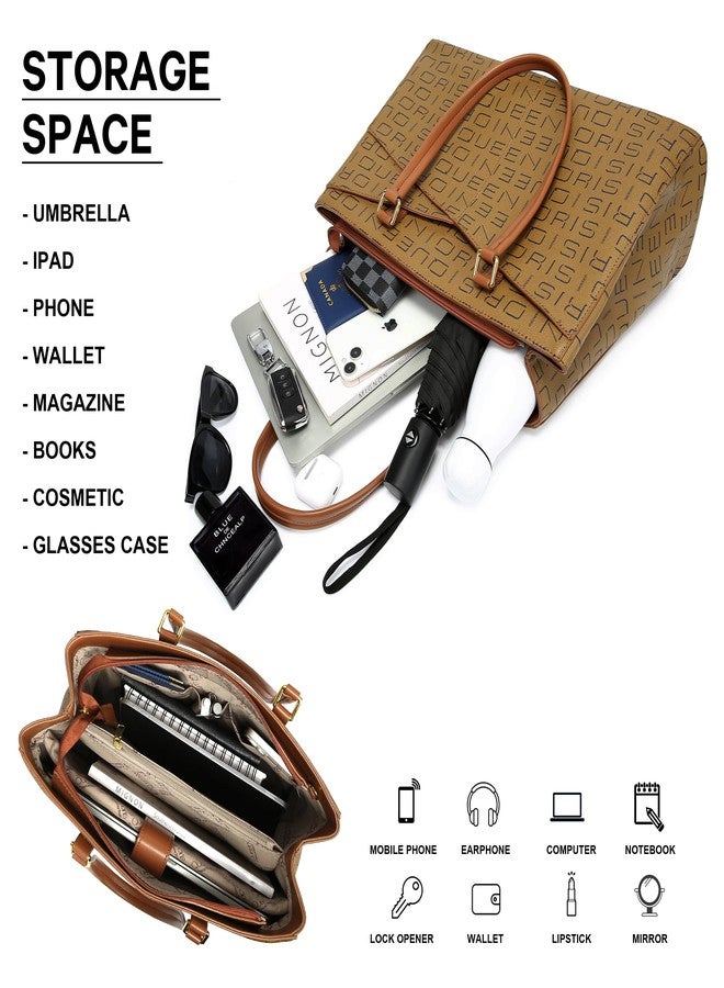Queenoris Large Work Tote Bag for Women, 15.6 inch Laptop Computer Bag Top Handle Handbag, Teacher Bag Professional Briefcase - Image 5