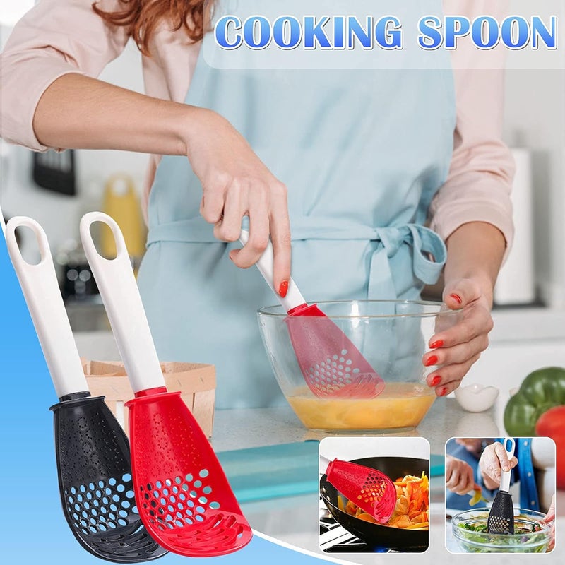 klarako 3 PCS Multifunctional Kitchen Cooking Spoon, Multi-Functional Skimmer Slotted Spoon,Non-Toxic and High Temperature Resistant for Draining, Mashing, Grinding, Garlic Press Crusher (C) - Image 5