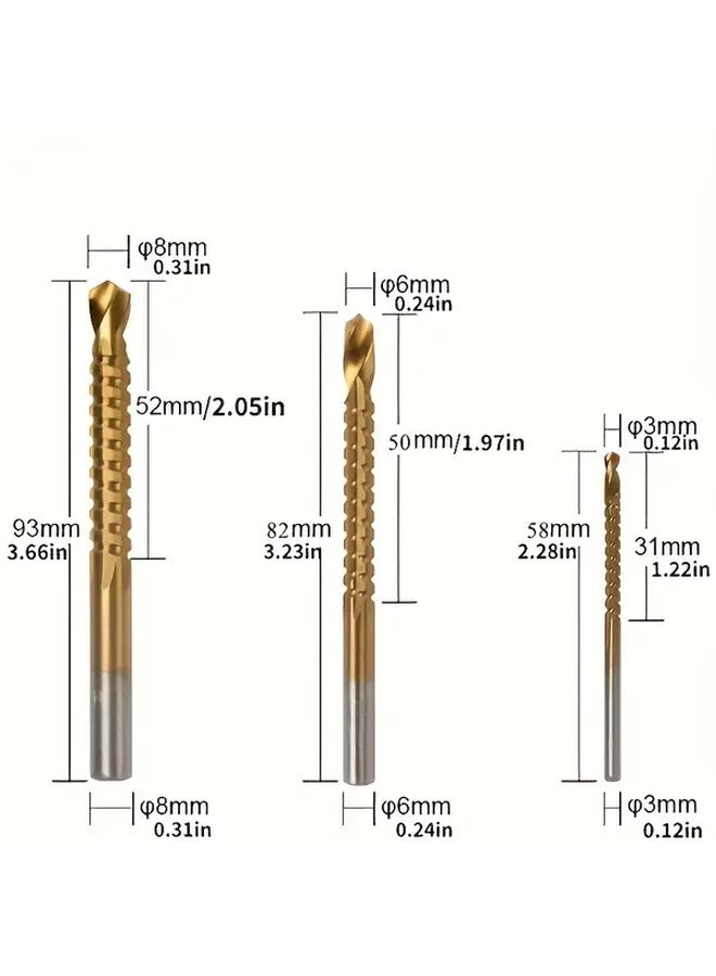 6pcs Step Drill Bit Set Multi Size Hole Cutter for Wood Metal Concrete - Image 2