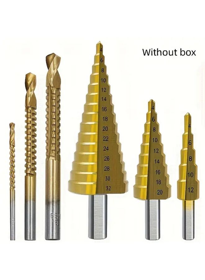 6pcs Step Drill Bit Set Multi Size Hole Cutter for Wood Metal Concrete - Image 4