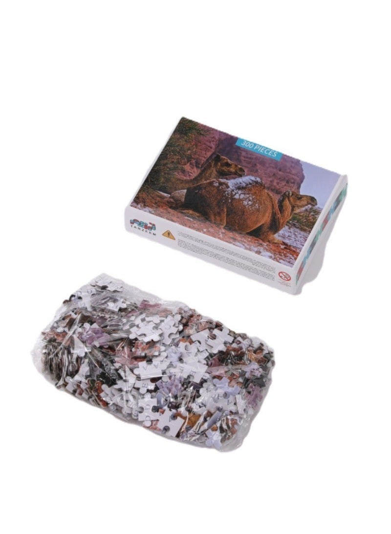 TARZEEM Winter Camel in Tabuk 300 Piece Puzzle with High Quality Non Glossy Finish for Relaxing and Artistic Assembly Experience - Image 2
