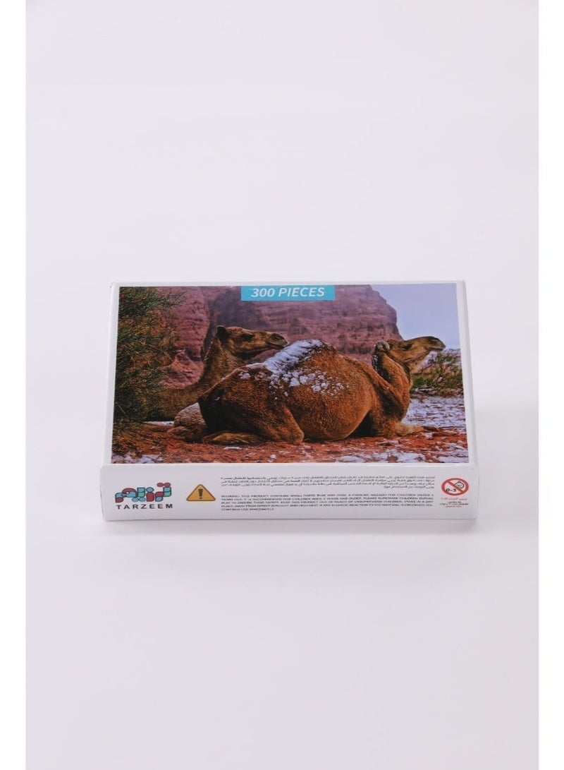 TARZEEM Winter Camel in Tabuk 300 Piece Puzzle with High Quality Non Glossy Finish for Relaxing and Artistic Assembly Experience - Image 4