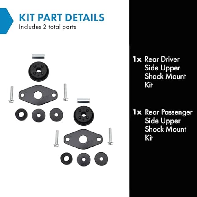 TRQ Rear Upper Shock Mount Kit Compatible With 0422 Chrysler 0622 Dodge - Image 3