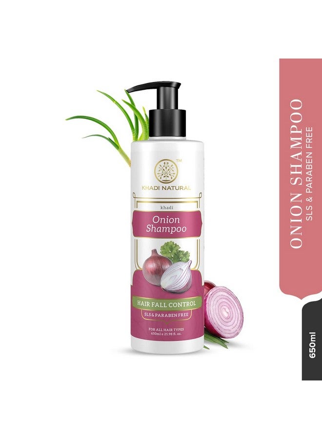 كادي نيتشورال شامبو/منظف البصل الطبيعي من Khadi | خالٍ من كبريتات لوريل الصوديوم والبارابين | تركيبة مغذية لفروة الرأس | يتحكم في قشرة الرأس وتساقط الشعر | خالٍ من البارابين | مناسب لجميع أنواع الشعر | 650 مل - Image 5