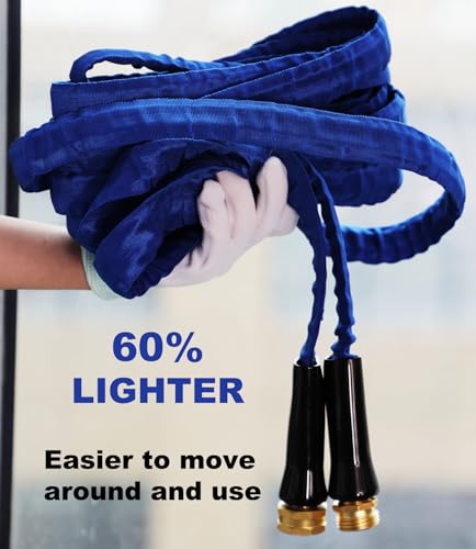 YOTOO Garden Hose 50 FT Lightweight Durable Flexible NonExpanding KinkFree Water Hose with Solid Brass Fittings for Outdoor Watering flants and flowers Car Wash - Image 3