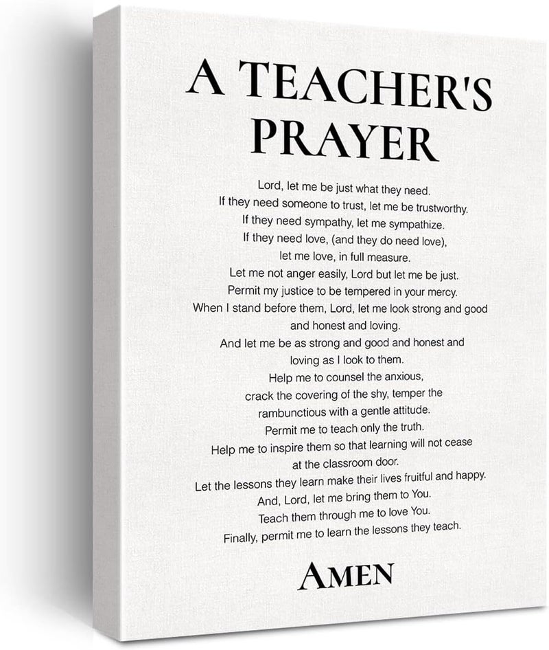JerLoe Teacher Canvas Wall Art - A Teacher's Prayer - Image 1