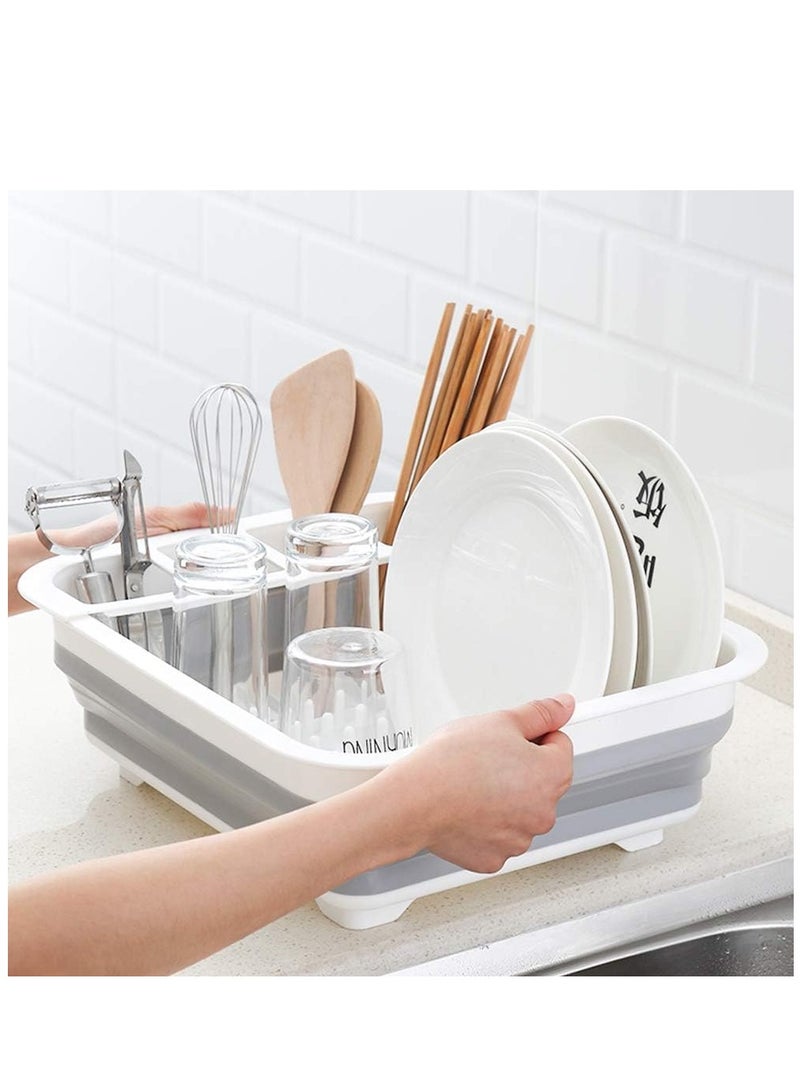 رف تجفيف الأطباق القابل للطي والمحمول وسهل التنظيف وسهل الغسل ومناسب للمطبخ - Image 2