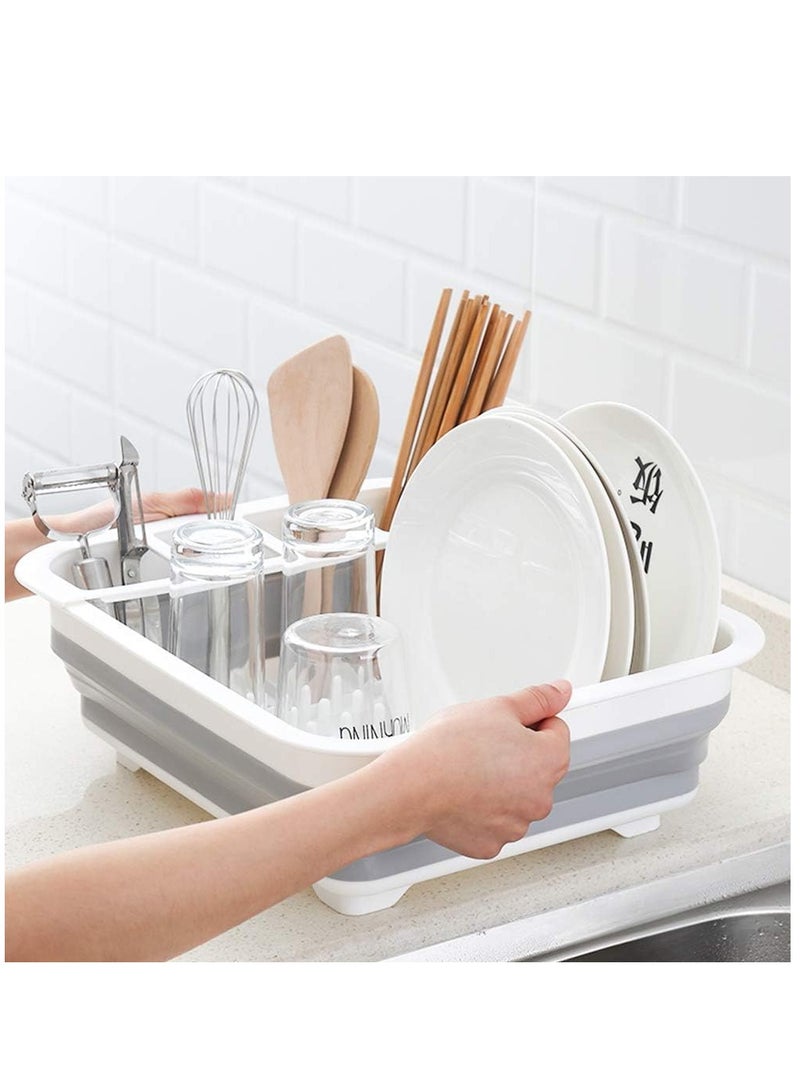 رف تجفيف الأطباق القابل للطي والمحمول وسهل التنظيف وسهل الغسل ومناسب للمطبخ - Image 4