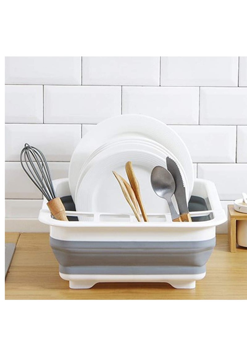 رف تجفيف الأطباق القابل للطي والمحمول وسهل التنظيف وسهل الغسل ومناسب للمطبخ - Image 1