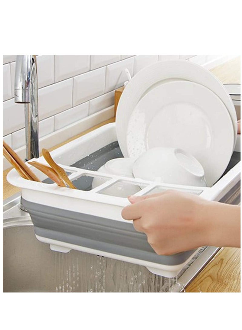 رف تجفيف الأطباق القابل للطي والمحمول وسهل التنظيف وسهل الغسل ومناسب للمطبخ - Image 3