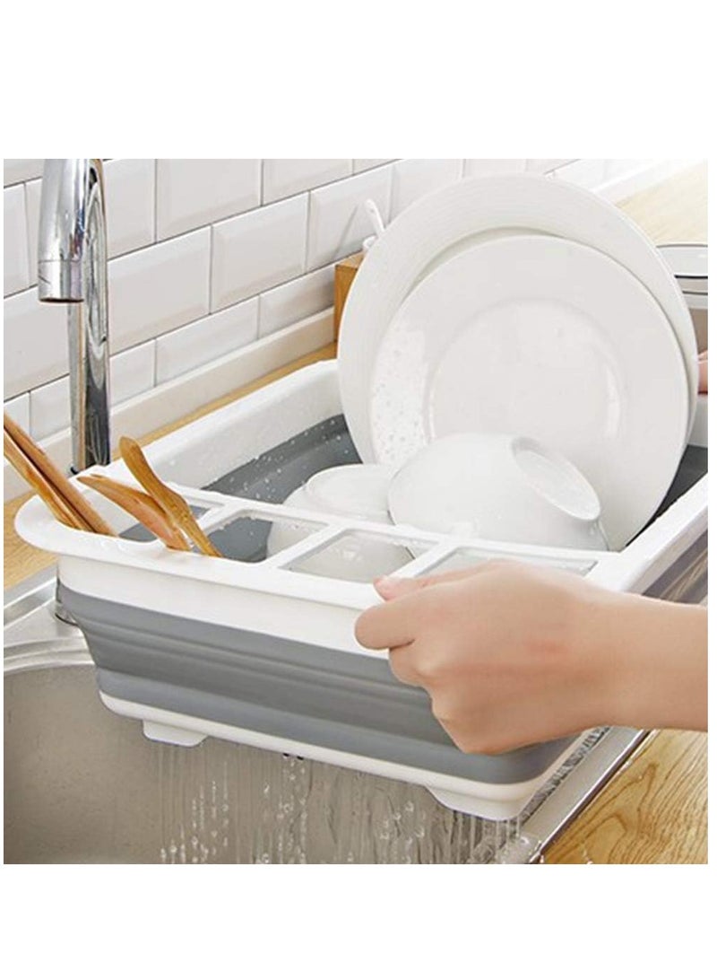 رف تجفيف الأطباق القابل للطي والمحمول وسهل التنظيف وسهل الغسل ومناسب للمطبخ - Image 5
