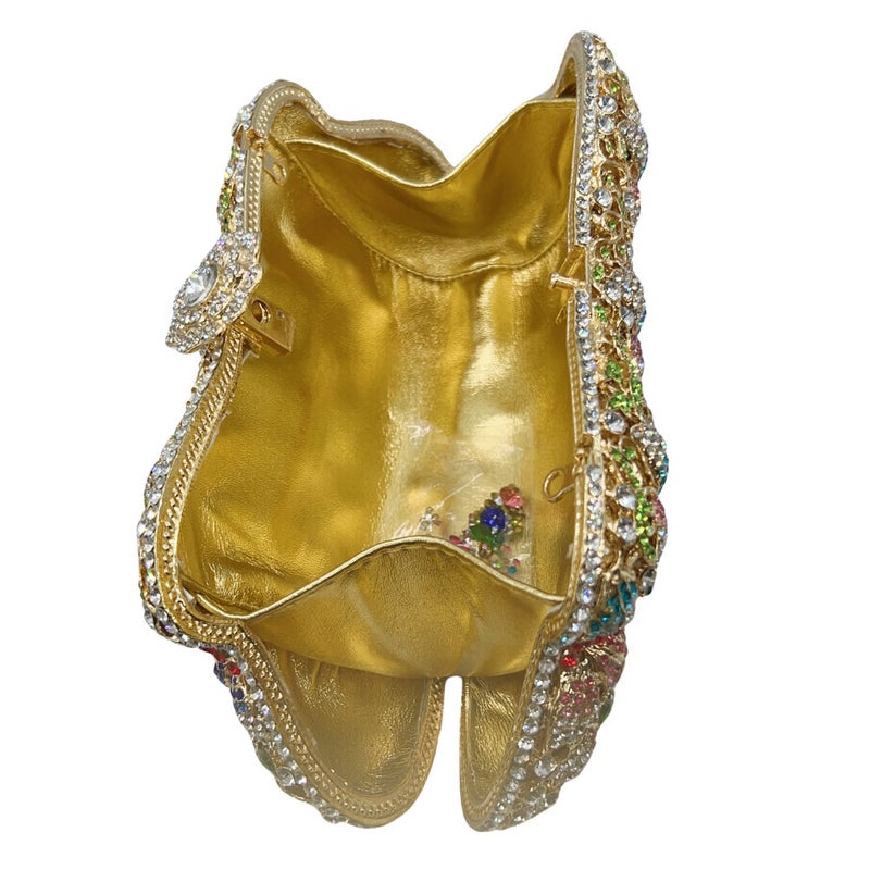 Mermaid Handmade Diamond Evening Bag Hollow Metal Hard Box Full Diamond Handheld Women'S Bag Stone Clutch - Image 2