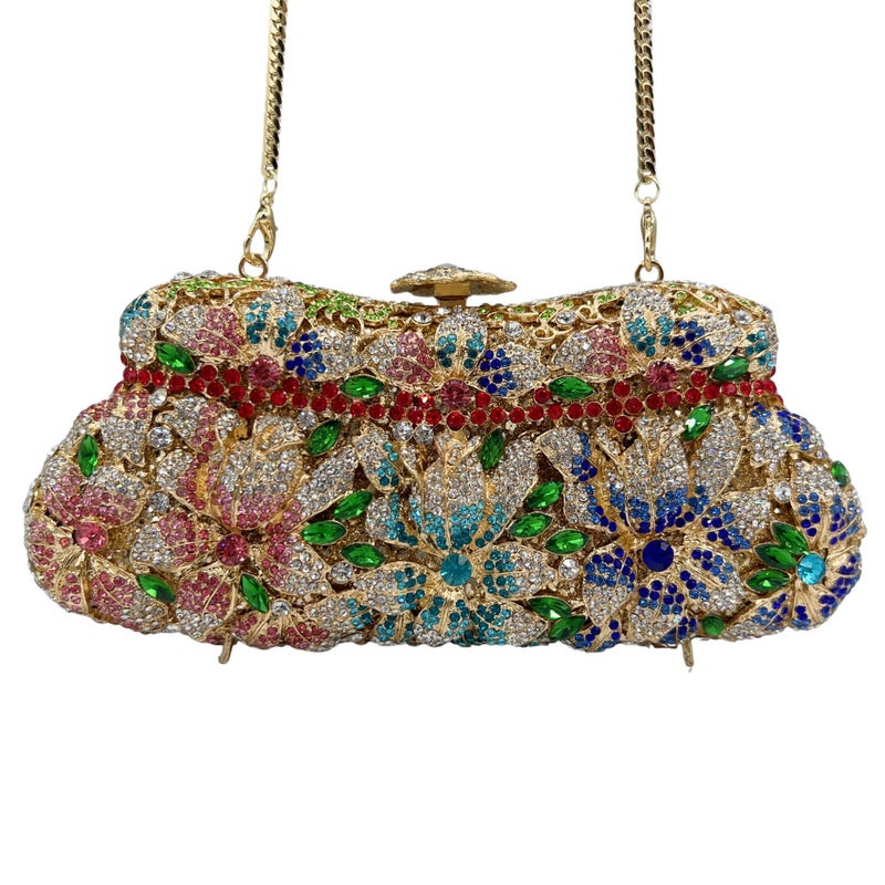 Mermaid Handmade Diamond Evening Bag Hollow Metal Hard Box Full Diamond Handheld Women'S Bag Stone Clutch - Image 1