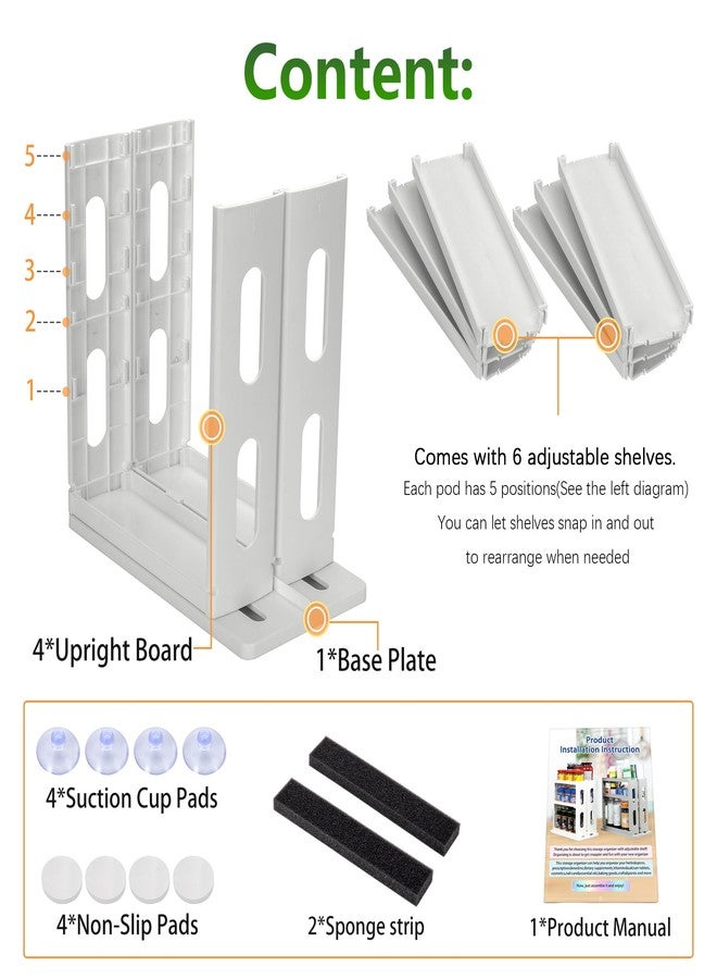 Dutiplus Spice Rack Organizer 3 tier Seasoning Holder, Pull and Rotated Storage Cabinet for Kitchen Bathroom Countertop 10.8”H x 5.8”W x 10.4”D (Advance Gray) - Image 4