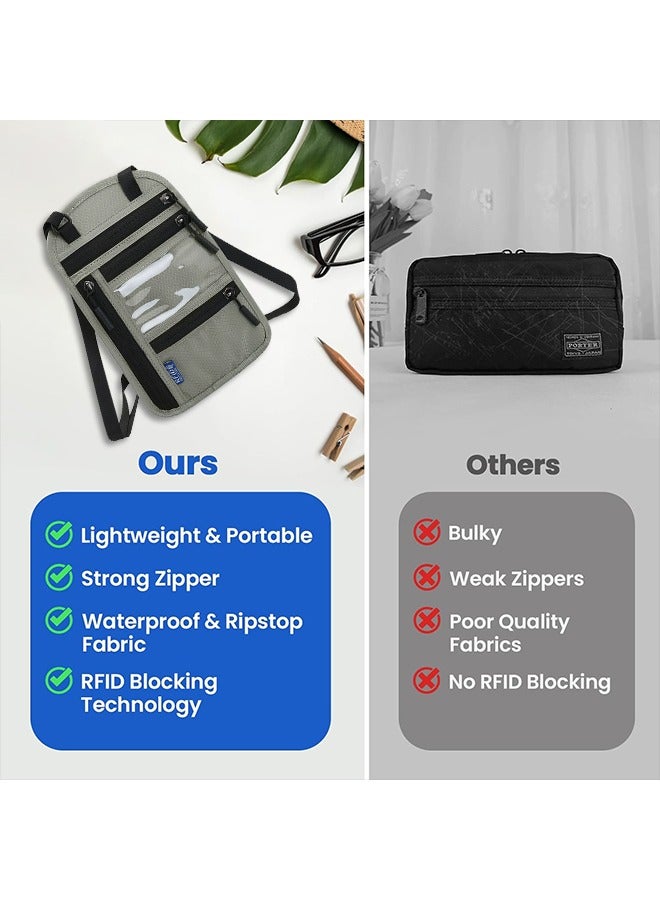 Travel Neck Wallet with Wristlet, RFID Blocking Passport Holder, Security Lightweight Passport Travel Wallet, Neck Pouch Premium Wallets - Image 4