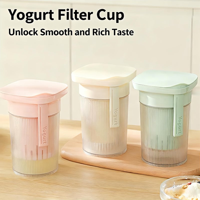 FindXeink 0.95 Quartï¼ˆ900MLï¼‰Portable Yogurt Strainer Cup, Compact Greek Yogurt Filter with Whey Separator for Cheese & Soy Milk, Leak-Proof & Easy to Carry Yogurt Maker (White) - Image 2