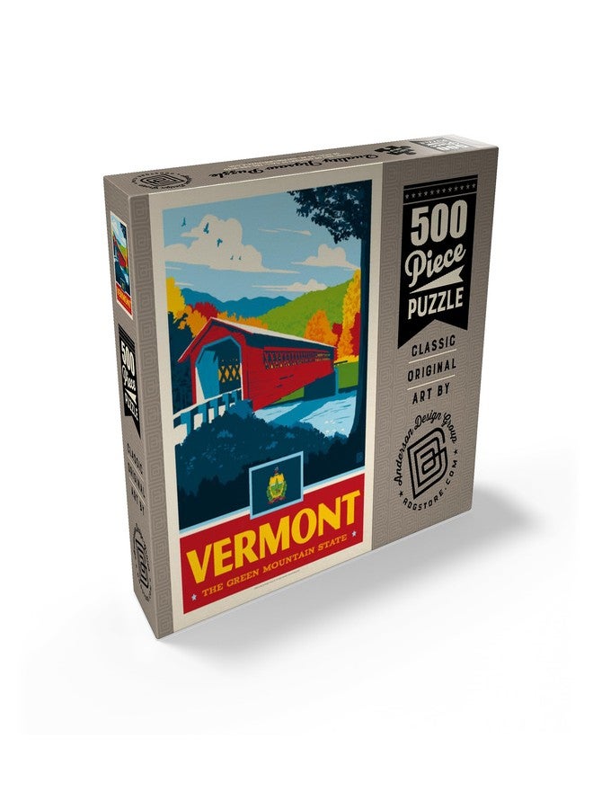 MyPuzzle.com MyPuzzle Vermont: The Green Mountain State - Premium 500 Piece Jigsaw Puzzle for Adults - Image 2