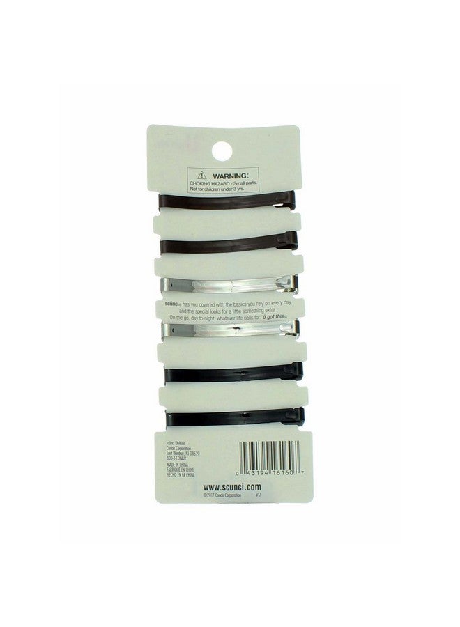 Scunci Effortless Beauty - Open Center Metal Barrettes, Assorted Colors (6 Count) - Image 3