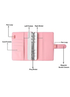 Generic A6 Laser Dazzling Flipbook Budget Flipbook Binder 6 Ring Leather Notebook Flipbook Binder Cover, Cash Budget System with Transparent Zipper Pocket Colorful Label  - Image 5