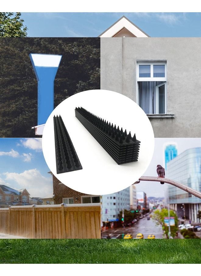 Generic - Bird Spikes 10 Pack Bird Deterrent Spikes for Small Birds Squirrel Crow Bird Defender Spikes for Outside to Keep Birds Away Plastic Fence Spikes for Roof and Railing Black - Image 1